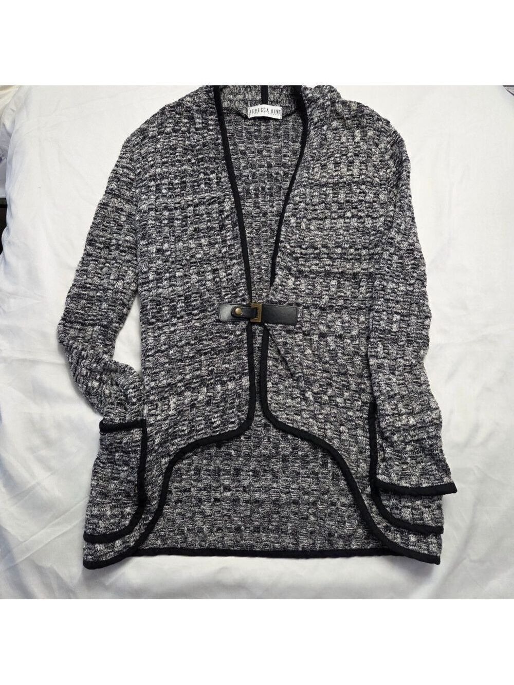Rebecca King Knit Buckle Cardigan Sweater Jacket S/M